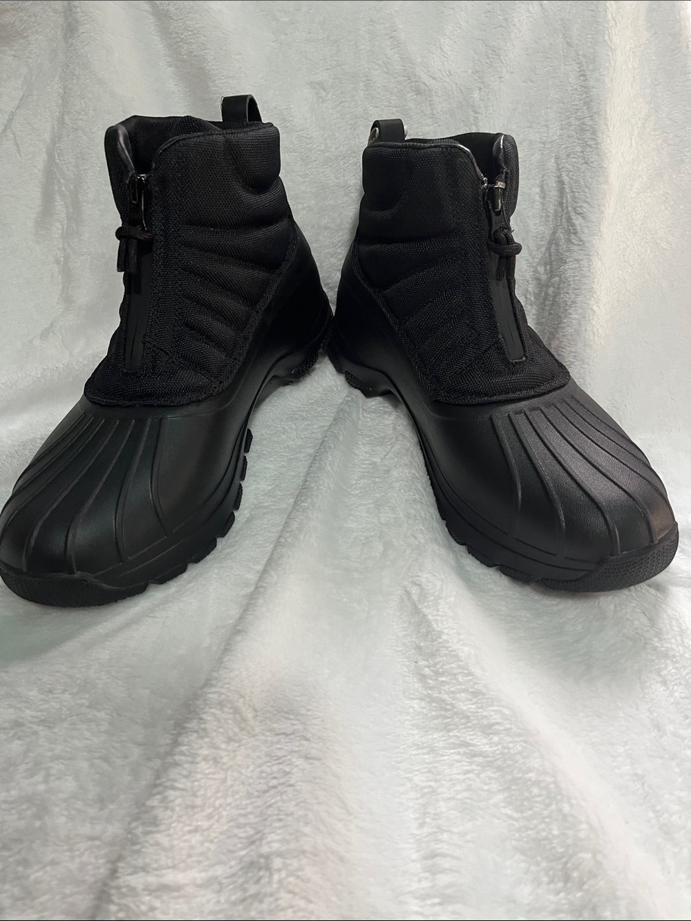 Sperry Black Quilted Waterproof Zip-Front Duck Boots